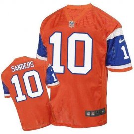 Nike Denver Broncos #10 Emmanuel Sanders Orange Throwback Mens Stitched NFL Elite Jersey