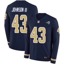 Nike Los Angeles Rams #43 John Johnson III Navy Blue Team Color Mens Stitched NFL Limited Therma Long Sleeve Jersey