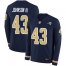 Nike Los Angeles Rams #43 John Johnson III Navy Blue Team Color Mens Stitched NFL Limited Therma Long Sleeve Jersey