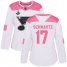 Adidas St. Louis Blues #17 Jaden Schwartz White/Pink Authentic Fashion Stanley Cup Champions Womens Stitched NHL Jersey