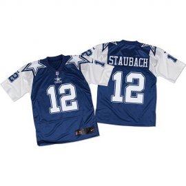 Nike Dallas Cowboys #12 Roger Staubach Navy Blue/White Throwback Mens Stitched NFL Elite Jersey