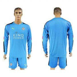 Leicester City Blank Light Blue Goalkeeper Long Sleeves Soccer Club Jersey
