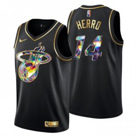 Miami Miami Heat #14 Tyler Herro Mens Golden Edition Diamond Logo 2021/22 Swingman Jersey – Black Mens