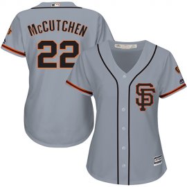 San Francisco Giants #22 Andrew McCutchen Grey Road 2 Womens Stitched MLB Jersey