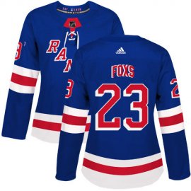 Adidas New York Rangers #23 Adam Foxs Royal Blue Home Authentic Womens Stitched NHL Jersey