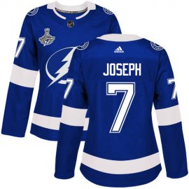 Adidas Tampa Bay Lightning #7 Mathieu Joseph Blue Home Authentic Womens 2020 Stanley Cup Champions Stitched NHL Jersey