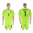 Belgium #1 COURTOIS Fluorescent Green Goalkeeper 2018 FIFA World Cup Soccer Jersey