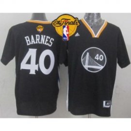 Warriors #40 Harrison Barnes Black New Alternate The Finals Patch Stitched NBA Jersey