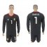 Belgium #1 Courtois Black Long Sleeves Goalkeeper Soccer Country Jersey