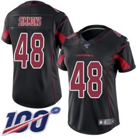 Nike Arizona Cardinals #48 Isaiah Simmons Black Womens Stitched NFL Limited Rush 100th Season Jersey