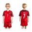 Portugal #7 Figo Home Kid Soccer Country Jersey