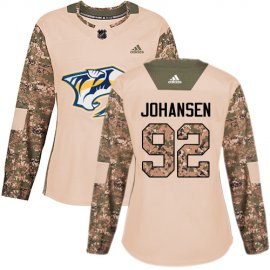 Adidas Nashville Predators #92 Ryan Johansen Camo Authentic 2017 Veterans Day Womens Stitched NHL Jersey