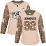 Adidas Nashville Predators #92 Ryan Johansen Camo Authentic 2017 Veterans Day Womens Stitched NHL Jersey