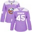 Adidas New York Islanders #45 Noah Dobson Purple Authentic Fights Cancer Womens Stitched NHL Jersey
