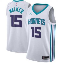 Mens Nike Charlotte Hornets #15 Kemba Walker White NBA Jordan Swingman Association Edition Jersey