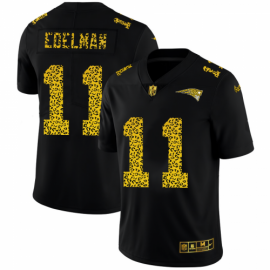 New England New England Patriots #11 Julian Edelman Mens Nike Leopard Print Fashion Vapor Limited NFL Jersey Black