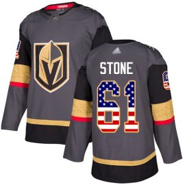 Adidas Vegas Golden Knights #61 Mark Stone Grey Home Authentic USA Flag Stitched NHL Jersey