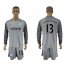 Manchester City #13 Caballero Grey Goalkeeper Long Sleeves Soccer Club Jersey
