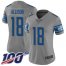 Nike Detroit Lions #18 Geronimo Allison Gray Womens Stitched NFL Limited Inverted Legend 100th Season Jersey