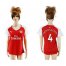 Womens Arsenal #4 Mertesacker Home Soccer Club Jersey