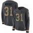 Nike San Francisco 49ers #31 Raheem Mostert Anthracite Salute to Service Womens Stitched NFL Limited Therma Long Sleeve Jersey