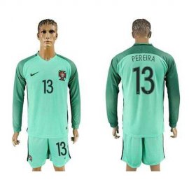 Portugal #13 Pereira Away Long Sleeves Soccer Country Jersey