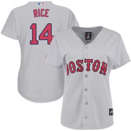 Boston Red Sox #14 Jim Rice Grey Road Womens Stitched MLB Jersey