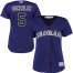 Colorado Rockies #5 Carlos Gonzalez Purple Alternate Womens Stitched MLB Jersey
