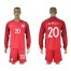 England #20 Barkley Away Long Sleeves Soccer Country Jersey