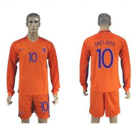 Holland #10 Sneijder Home Long Sleeves Soccer Country Jersey