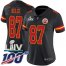 Nike Kansas City Chiefs #87 Travis Kelce Black Super Bowl LIV 2020 Womens Stitched NFL Limited Rush 100th Season Jersey
