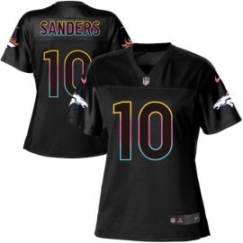Nike Denver Broncos #10 Emmanuel Sanders Black Womens NFL Fashion Game Jersey