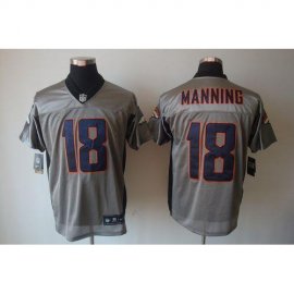 Nike Denver Broncos #18 Peyton Manning Grey Shadow Mens Stitched NFL Elite Jersey