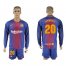 Barcelona #20 SROBERTO Home Long Sleeves Soccer Club Jersey