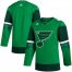 St. Louis Blues Blank Mens Adidas 2020 St. Patricks Day Stitched NHL Jersey Green