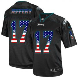 Nike Philadelphia Eagles #17 Alshon Jeffery Black Mens Stitched NFL Elite USA Flag Fashion Jersey