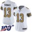 Nike New Orleans Saints #13 Michael Thomas White Womens Stitched NFL Limited Rush 100th Season Jersey