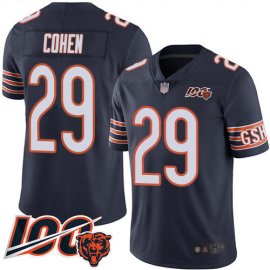 Nike Chicago Bears #29 Tarik Cohen Navy Blue Team Color Mens Stitched NFL 100th Season Vapor Limited Jersey