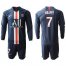 Paris Saint-Germain #7 Mbappe Home Long Sleeves Soccer Club Jersey