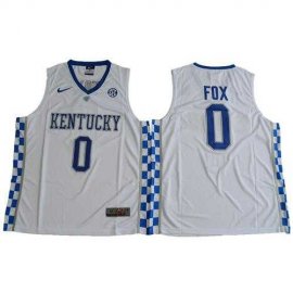 Wildcats #0 DeAaron Fox White Basketball Elite Stitched NCAA Jersey