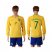 Brazil #7 Garrincha Home Long Sleeves Soccer Country Jersey