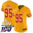 Nike Kansas City Chiefs #95 Chris Jones Gold Super Bowl LIV 2020 Womens Stitched NFL Limited Inverted Legend 100th Season Jersey