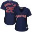 Boston Red Sox #25 Jackie Bradley Jr Navy Blue Alternate 2018 World Series Champions Womens Stitched MLB Jersey