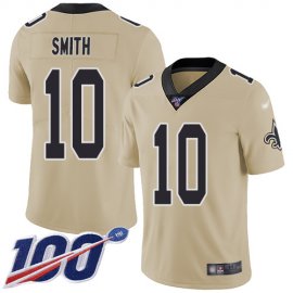 Nike New Orleans Saints #10 TreQuan Smith Gold Mens Stitched NFL Limited Inverted Legend 100th Season Jersey