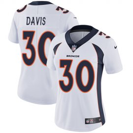 Nike Denver Broncos #30 Terrell Davis White Womens Stitched NFL Vapor Untouchable Limited Jersey