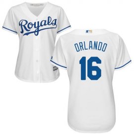 Kansas City Royals #16 Paulo Orlando White Home Womens Stitched MLB Jersey
