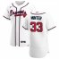Atlanta Braves #33 A.J. Minter Mens Nike White Home 2020 Authentic Player MLB Jersey