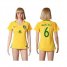 Womens Brazil #6 Marcelo Home Soccer Country Jersey