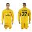 Paris Saint-Germain #27 Pastore Away Long Sleeves Soccer Club Jersey
