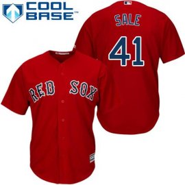 Boston Red Sox #41 Chris Sale Red Cool Base Stitched Youth MLB Jersey